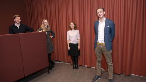 Investeringsdirektør Rannveig Fadum i Investinor (midten høyre) er en av de nye aksjonærene i Antlers Norden-fond. Investeringene ledes av Mathias Owing Maanum (fra venstre), Anne Solhaug Tutar og Kristian Jul Røsjø på Antlers Oslo-kontor.