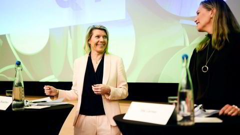 Konsernsjef Kjerstin Braathen og finansdirektør Ida Lerner på torsdagens kvartalspresentasjon i Oslo.