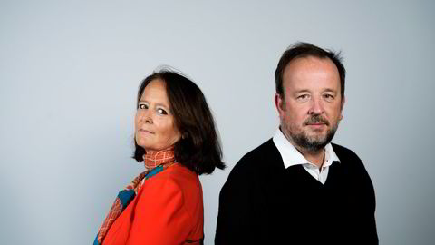 Eva Grinde og Frithjof Jacobsen, leder DNs podkast Den politiske situasjonen.