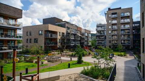 Obos-leiligheter i Frysjaparken på Kjelsås. Byggingen av leilighetene ble satt i gang i 2018.
