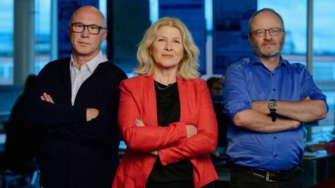 Finansredaktør Terje Erikstad, kommentator Anita Hoemsnes og børskommentator i DN Thor Chr. Jensen er verter i podkasten Finansredaksjonen.
