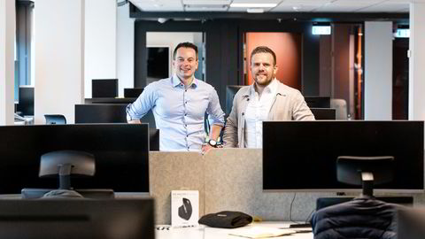 Ignite-gründerne Sigbjørn Nome (til venstre) og Børge Langedal gikk fra 20 til 60 ansatte i fjor, og skal ansette enda flere i år. Nå har de sikret seg en etasje i Oslo sentrum.