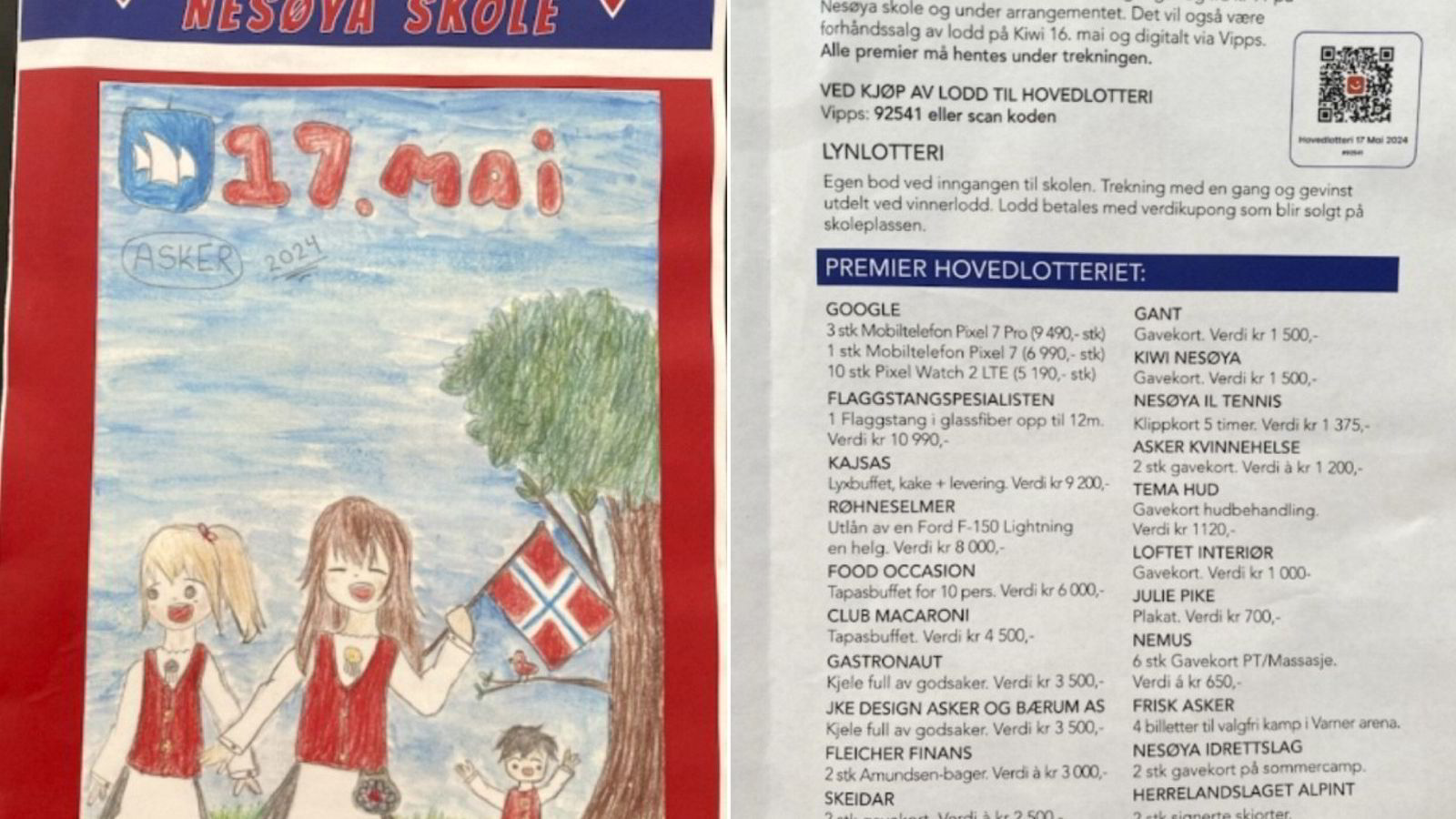 Skolelotteri på Nesøya med premier til 165.000 kroner