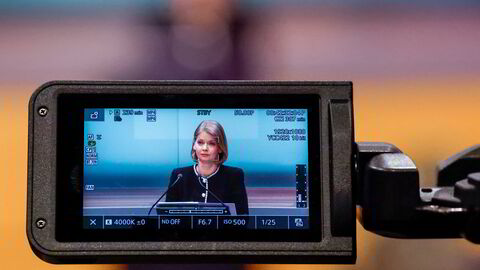 Sentralbanksjef Ida Wolden Bache holdt årets siste pressekonferanse om pengepolitikken torsdag.