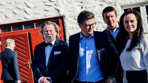 Fra venstre, Odd Reitan, Magnus Reitan, Ole Robert Reitan og finansdirektør Kristin Genton, Reitangruppen.