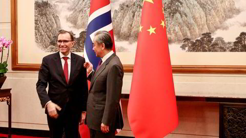 Utenriksminister Espen Barth Eide (Ap) møtte Kinas utenriksminister Wang Yi i Beijing nylig.