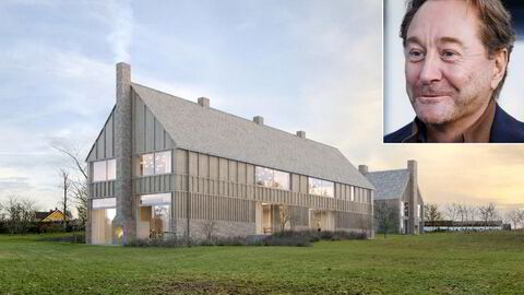 Kjell Inge Røkke (innfelt) har søkt myndighetene i Sverige om å bygge en jaktvilla (bildet) rett ved Ericsberg slott. Han har møtt på motstand fra naboer og andre som mener bebyggelsen vil påvirke slottsmiljøet negativt.
