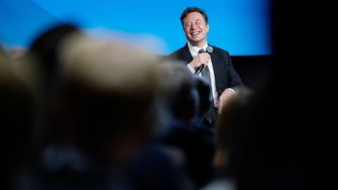 Tesla-sjef Elon Musk på besøk i Stavanger under ONS i høst.