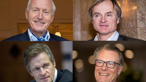 Da næringsministeren ville ha råd om kjønnsbalanse i styrene i norske aksjeselskaper fra det norske kapitalmiljøet, inviterte han investorene Christian Ringnes, Øystein Stray Spetalen, Johan Andresen og Jan Haudemann-Andersen (fra øverst til venstre, med klokken).