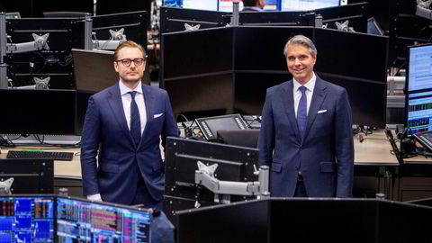 Hos DNB Markets har leder Alexander Opstad (fra venstre) og leder for finansiell rådgivning, Peter Behncke, fått økt tro på børsmarkedet etter møter med investorer inn mot sommeren.