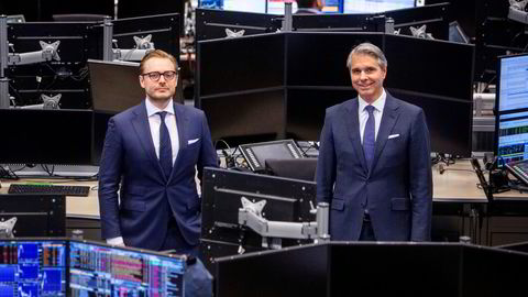Hos DNB Markets har leder Alexander Opstad (fra venstre) og leder for finansiell rådgivning, Peter Behncke, fått økt tro på børsmarkedet etter møter med investorer inn mot sommeren.