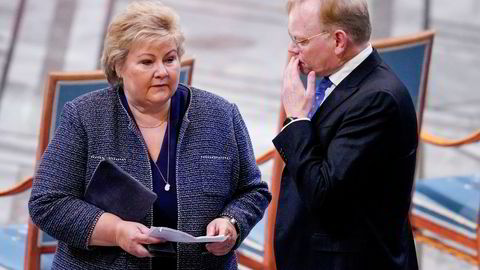 Høyre-leder Erna Solberg og ektemannen Sindre Finnes.