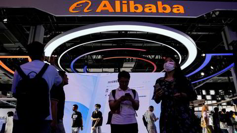 Etterforskningene og kampanjene mot oppstartssektoren i Kina er sannsynligvis over. Børsverdien på Alibaba har falt med over 6000 milliarder kroner på under tre år. Her fra World Artificial Intelligence Conference (WAIC)  i Shanghai i juli 2023.