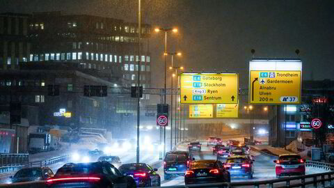 Trafikken gikk som vanlig i Oslo mandag morgen.