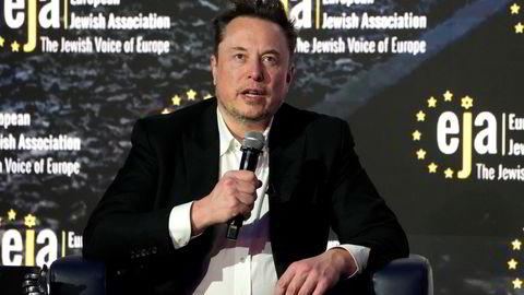 Tesla-sjef Elon skuffet markedet sent onsdag kveld. Her på en konferanse i Polen denne uken.