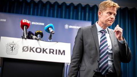 Økokrim-sjef Pål K. Lønseth på fredagens pressekonferanse etter at det ble klart at hverken Høyre-leder Erna Solberg eller hennes ektemann Sindre Finnes vil bli etterforsket.