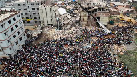 Rana Plaza-tragedien i Bangladesh i 2013. Tusenvis ble drept eller skadet.