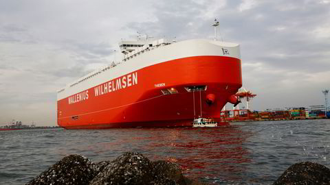 Skipet Theben fra Wilh. Wilhelmsen Wallenius. Selskapet legger frem tall for tredje kvartal den 1. november.