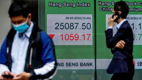 Hang Seng-indeksen steg kraftig onsdag.