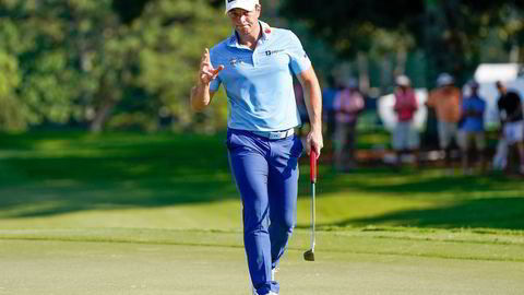 Viktor Hovland, her under andre runde av Tour Championship på fredag.