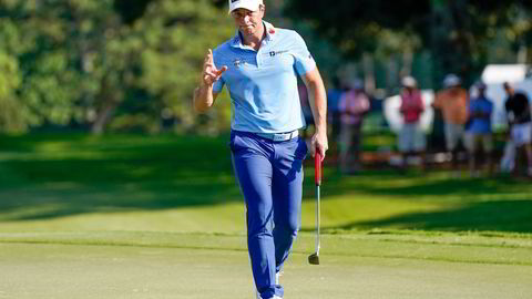 Viktor Hovland, her under andre runde av Tour Championship på fredag.