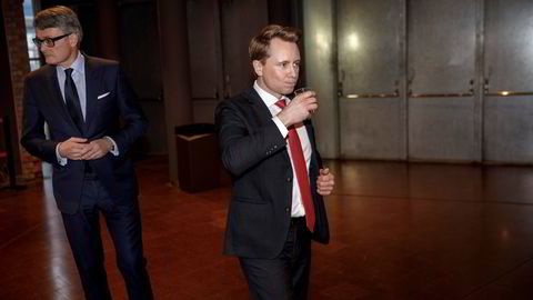 Aker Horizons-sjef Kristian Røkke (t.h.) sammen med Akers konsernsjef Øyvind Eriksen.