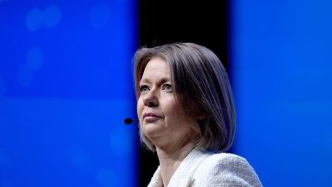 Markedet venter en lavere rentetopp i Norge etter bankkollapsen i USA. Her sentralbanksjef Ida Wolden Bache.