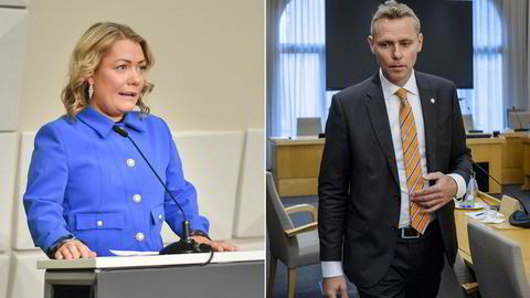 Skandalene i regjeringen, her representert ved de tidligere statsrådene Sandra Borch og Ola Borten Moe, er neppe noe uttrykk for et genuint politisk forfall, skriver Victor Norman.