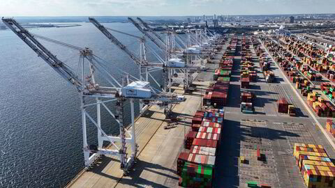 Det blir ingen streik her ved Dundalk Marine Terminal i Baltimore, eller ved noen andre amerikanske havner.