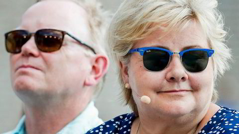 Statsminister Erna Solberg og hennes mann Sindre Finnes.