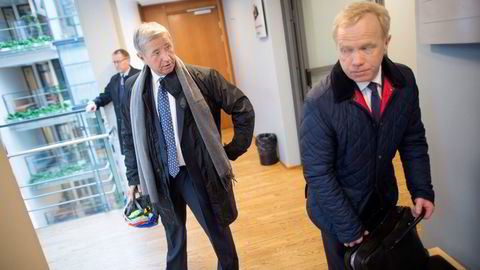 Christen Sveaas (til venstre) og hans fremste rådgiver Bengt A. Rem, som styrer investeringsselskapet Kistefos, har gått høyt ut mot Kjell Inge Røkkes Aker og dets rolle i restruktureringen av Solstad Offshore. Bildet er fra 2016.