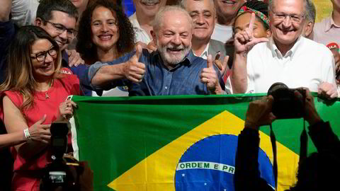 Valgvinner Lula da Silva i Brasil holdt søndag kveld sin første tale etter at det ble klart at han skal bli landets neste president.