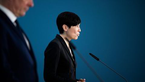 Utenriksminister Ine Eriksen Søreide (H) og forsvarsminister Frank Bakke-Jensen (H) forteller om hovedtrekkene i tilleggsavtale om forsvarssamarbeid med USA før helgen.