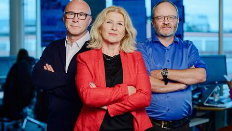 Finansredaktør Terje Erikstad, kommentator Anita Hoemsnes og børskommentator i DN Thor Chr. Jensen er verter i podkasten Finansredaksjonen.