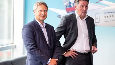 Widerøe-sjef Stein Nilsen (fra venstre) er spesielt fornøyd med å få velsignelse fra Konkurransetilsynet. Norwegian-sjef Geir Karlsen vil ikke si om alle flyene er velkommen i familien.