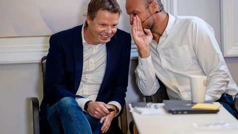Airthings er blant tek-selskapene med det største børsfallet. Her selskapets toppsjef Øyvind Birkenes (til venstre) sammen med styreleder og investor Aksel Lund Svindal.