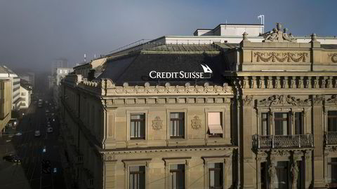 Hovedkontoret til den kriserammede, sveitsiske storbanken Credit Suisse i Zurich i Sveits.