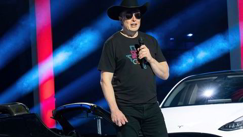 Tesla-sjef Elon Musk avbildet under åpningen av en Tesla-fabrikk i Texas tidligere i april.