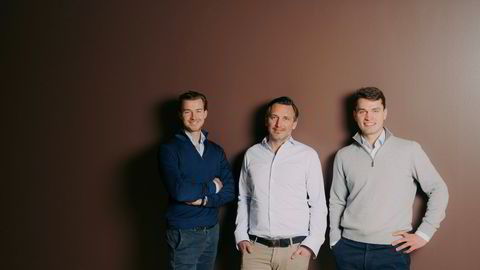 Disse skal lede den norske satsingen til oppkjøpsfondet Waterland: Fra venstre, Caspar Seip Blakstad, partner Kaspar Kristiansen og Martin Stette Jessen.