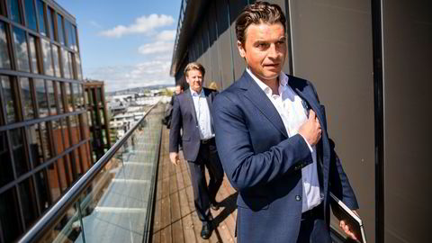 Ferd-sjef Morten Borge (til høyre) vil gi Aibel-sjef Mads Andersen mer finansielt spillerom til å øke farten i oljeserviceselskapets grønne omstilling.
