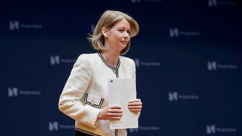 Sentralbanksjef Ida Wolden Bache under pressekonferanse om rentebeslutning fra Norges Bank i desember.