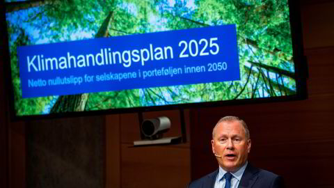 Oljefondssjef Nicolai Tangen presenterte fondets klimahandlingsplan i fjor.