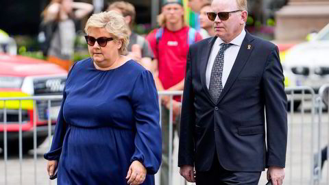Høyre-leder Erna Solberg og ektemannen Sindre Finnes.