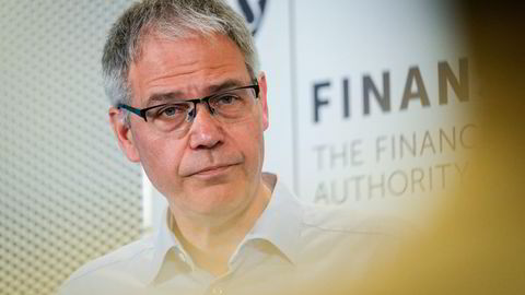 Påtroppende direktør Per Mathis Kongsrud under pressekonferansen fra dagens ferske rapport som viser at norske banker er særlig utsatt.