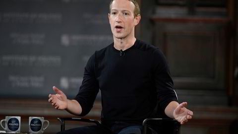 Meta-sjef og Facebook-gründer Mark Zuckerberg la frem selskapets andrekvartalstall onsdag. Her avbildet under en presentasjon på Georgetown University.