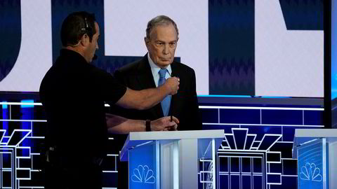 Michael Bloomberg forbereder seg til en tale tidligere denne uken i Nevada i USA.