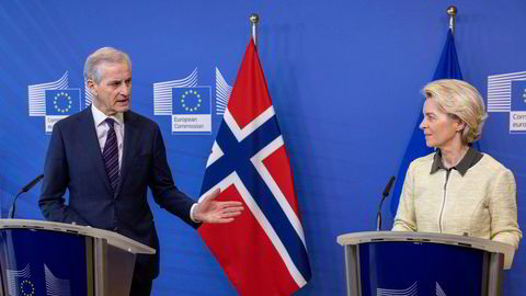 Europeisk lidelse og norsk superprofitt er Europas pris for kamper Europa kjemper sammen med Norge, skriver Gunnar S. Eskeland. Statsminister Jonas Gahr Støre og Europakommisjonens president Ursula van der Leyen.