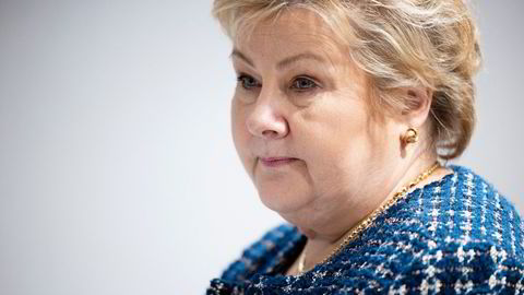 Erna Solberg på pressekonferansen etter at det ble kjent at Økokrim ikke åpner etterforskning mot hennes ektemann Sindre Finnes.