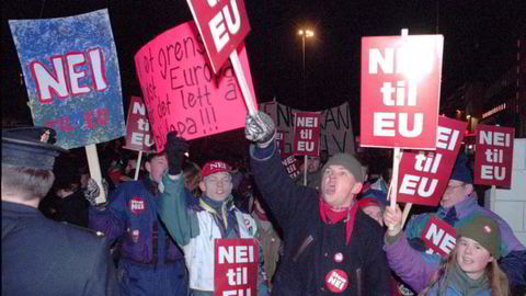 Demonstrasjon i Tromsø før den norske folkeavstemningen om EU i 1994. Er tiden moden for omkamp?