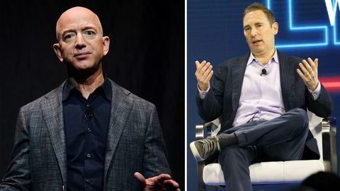 Amazons utvikling fra «internetts største butikk» til «leverandøren av selve internett» blir enda mer sentralt når gründeren Jeff Bezos (til venstre) overlater topplederjobben til Andy Jassy, skriver Ingeborg Volan.